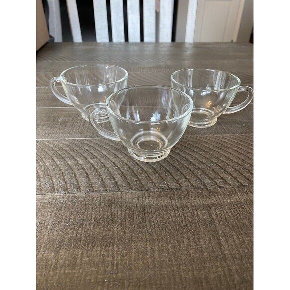 Glass punch cups set of 3 - Picture 1 of 4